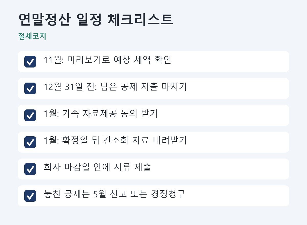 연말정산 일정 체크리스트 6가지